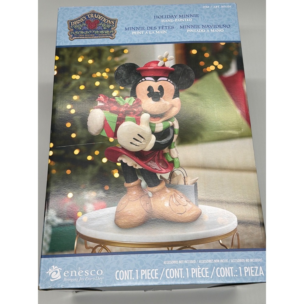 Disney Traditions Holiday Minnie Mouse Hand‎ Painted Figurine Enesco Jim Shore